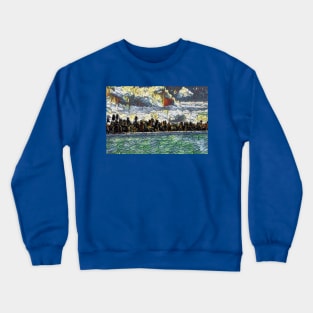 Abstract Caribbean Beach Brick Art Crewneck Sweatshirt